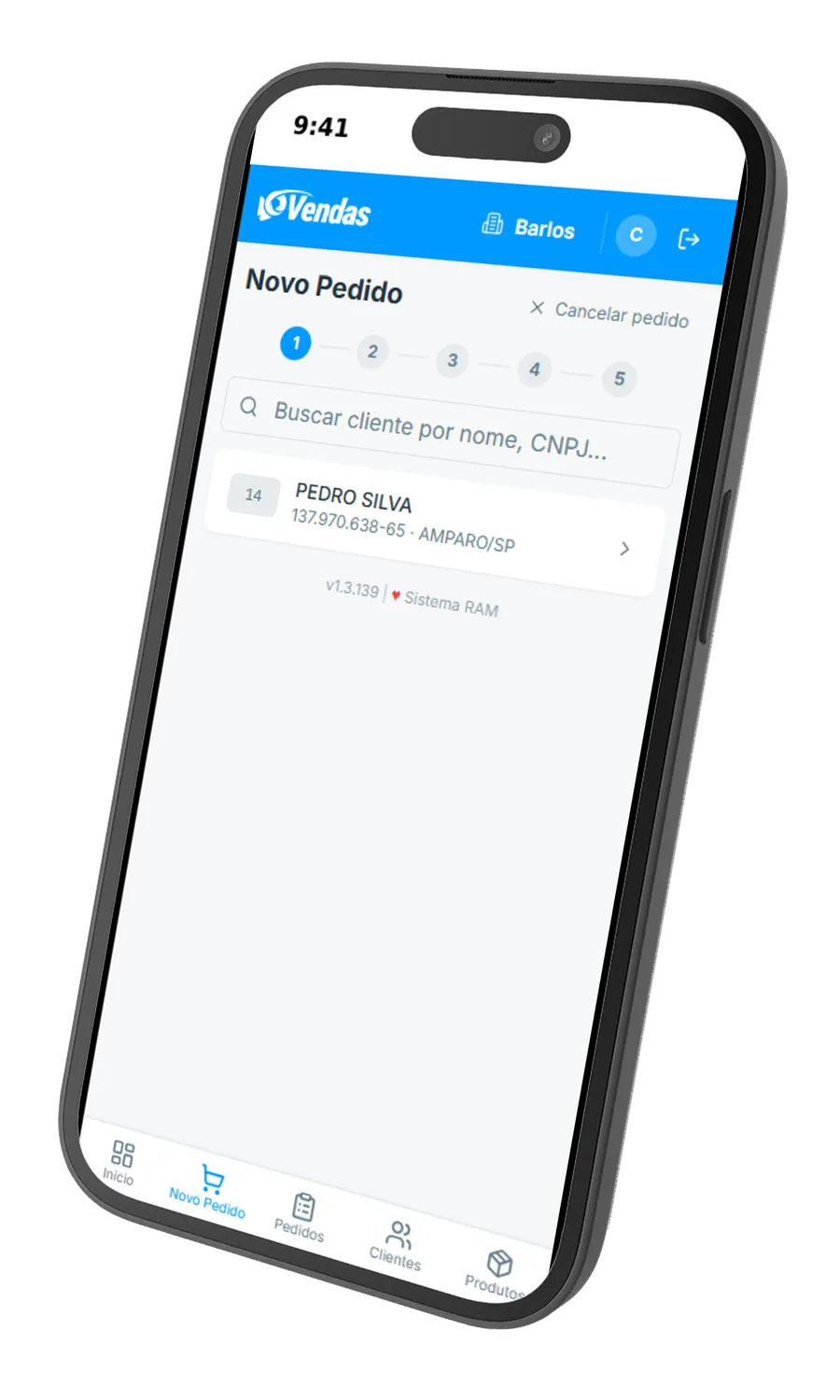 Telas do app RAM Vendas 2