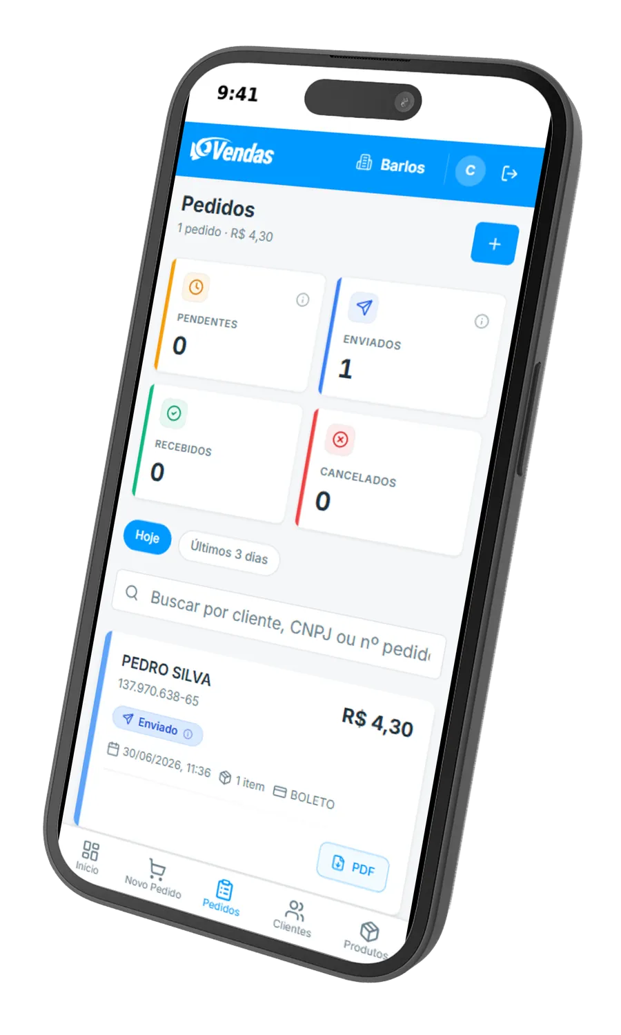 Telas do app RAM Vendas 3